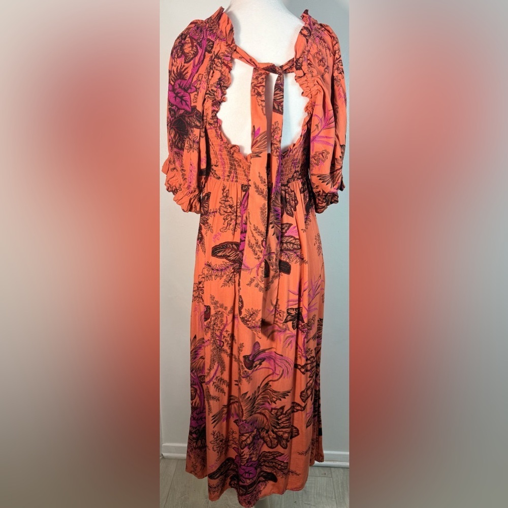 Anthropologie Pink Floral Backless Dress - Picture 9 of 13